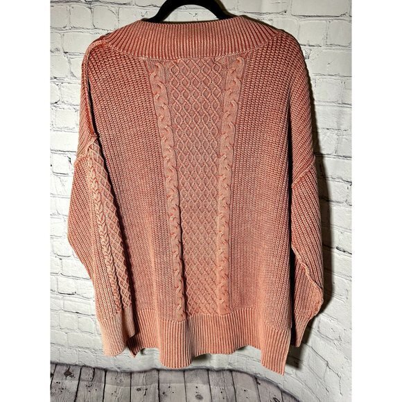 ALTR'D STATE LADIES CORAL PINK V-NECK SWEATER SZ (XL) NEW WITH TAGS - Picture 5 of 5